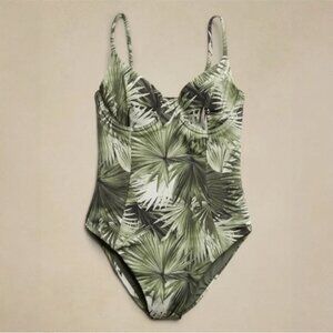NEW $185 Onia Green Palm Print Chelsea One Piece Swimsuit Bathing Suit Underwire